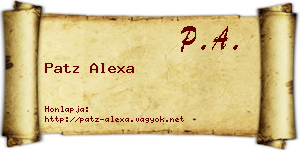 Patz Alexa névjegykártya